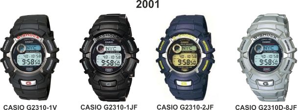 Casio G-Shock G2310 Models 2001