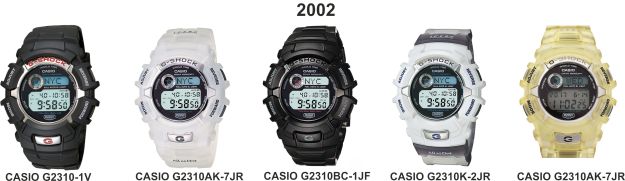 Casio G-Shock G2310 Models 2002